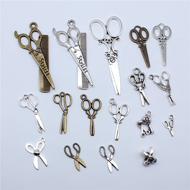 20 sztuk nożyczki Charms tybetański srebrny kolor wisiorki antyczne tworzenie biżuterii DIY Handmade Craft wisiorek