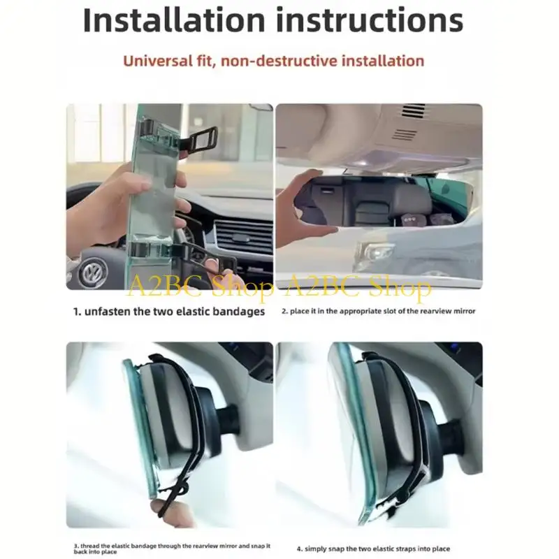 A2BC Anti Glares Driving Assistance Mirror Wide Full View for Secure Driving