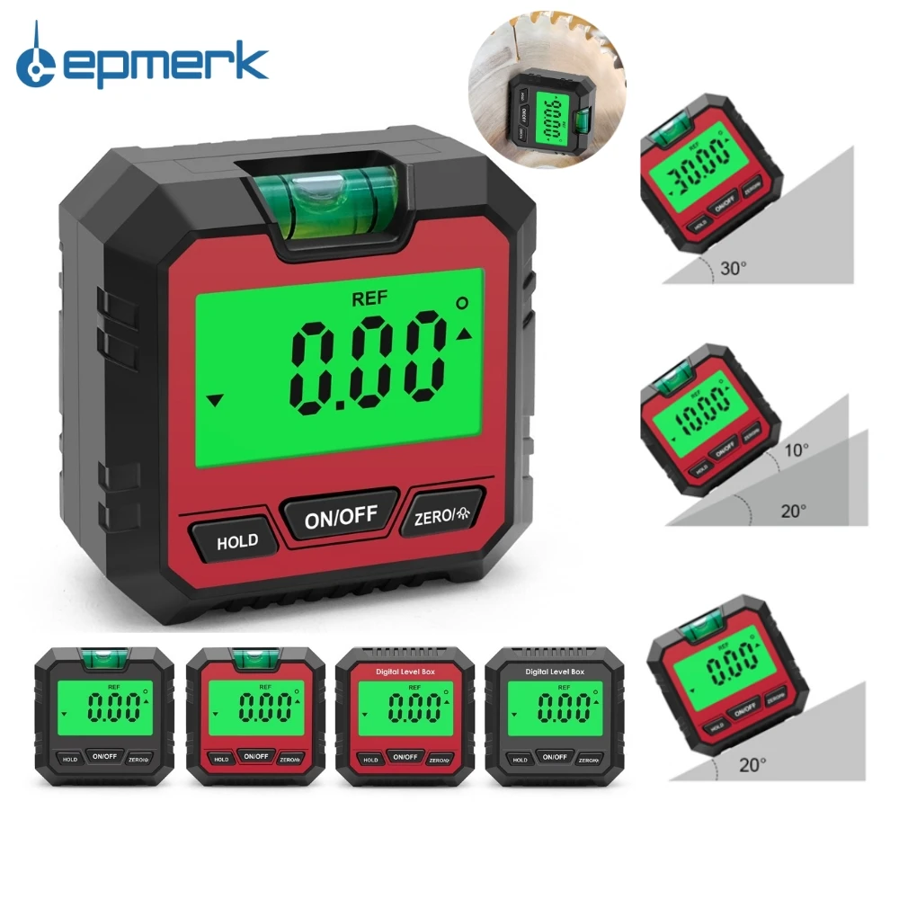 Lepmerk Digital Level Angle Finder Gauge 360° Mini Measure Digital Inclinometer Digital Angle Gauge Level Tester Measuring Tools