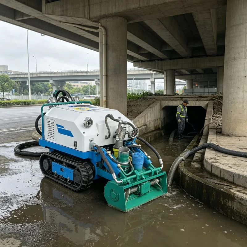 Factory Sediment Removal Robot Remote Controlled Underwater Crawler For Industrial Tank Sludge Dredging Customized