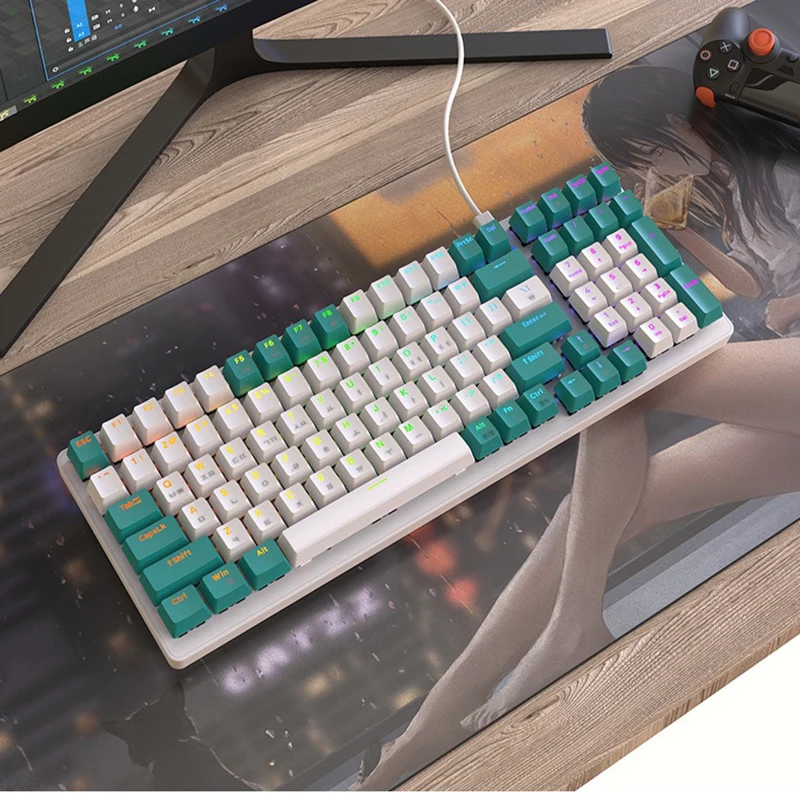 

K3 Keyboard Mechanical 100%Gaming Computer Korean Keycaps Russian Laptop USB Type C Wired Keyboard Standard LED RGB Backlight