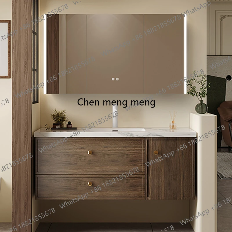 

Китайский современный шкаф для ванной комнаты и гостиной с зеркалом, перегородками, отсеком для парфюмерии, раковиной и местом для хранения туалетной бумаги. Мебель для дома.