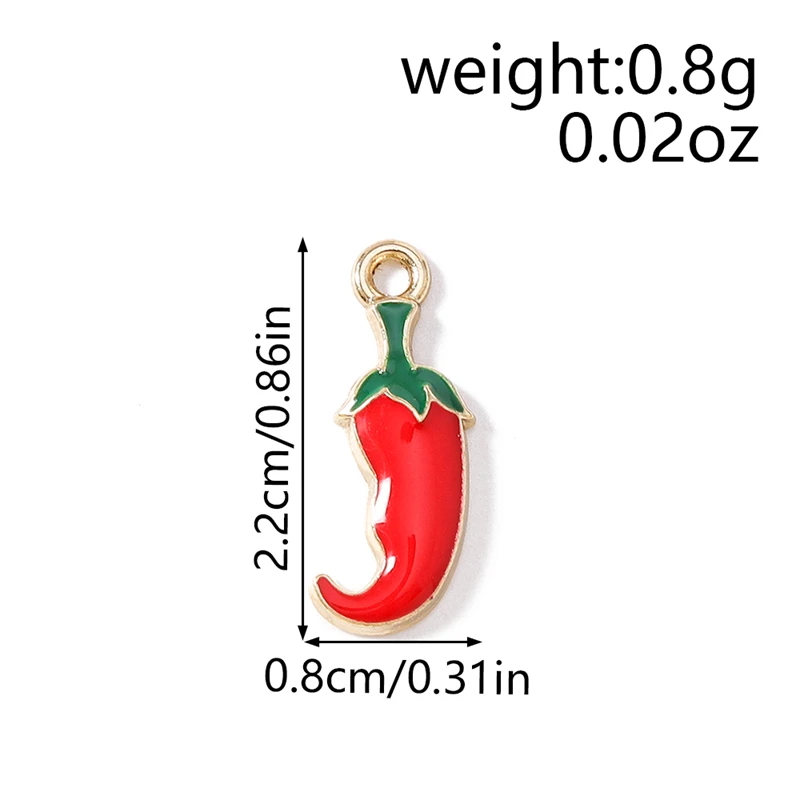 10 قطعة 8x22 مللي متر لطيف المينا الفلفل الحار Charms المعلقات ل إسقاط أقراط القلائد أساور Crafts بها بنفسك الحرف اليدوية صنع المجوهرات #6