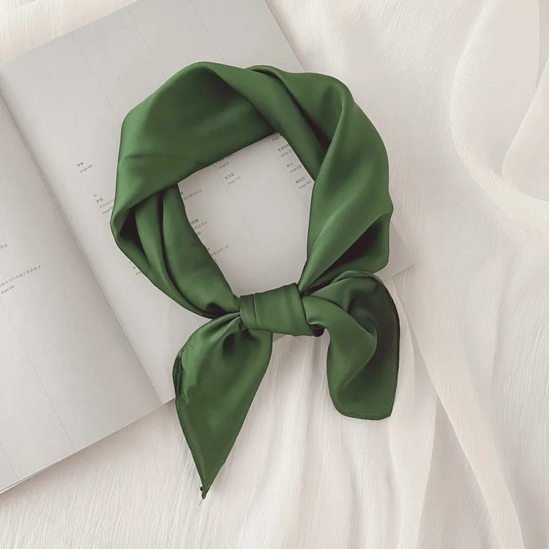 New 70*70cm Silk Square Scarf Women Soft Satin Hairband Neckerchief Tie Female Headband Foulard Bag Ribbon Gift Luxury