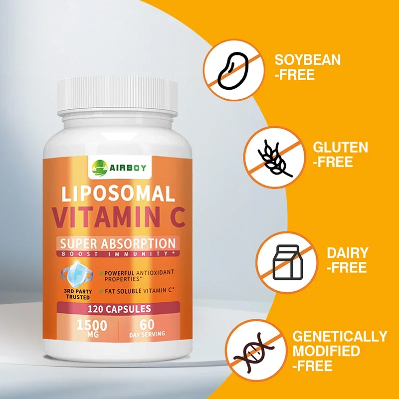 Vitamina C lipossomal - Poderoso antioxidante, promove produção de colágeno, promove pele, cabelo, unhas e saúde imunológica