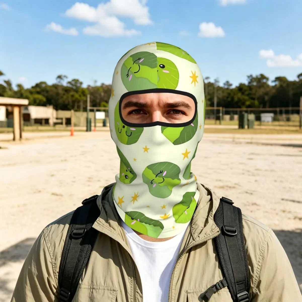 It's Snowing Brussels Sprouts Breathable Thin Balaclava Full Face Mask Sun Protection Neck Gaiter For Motorcycle Fishing Outdoor