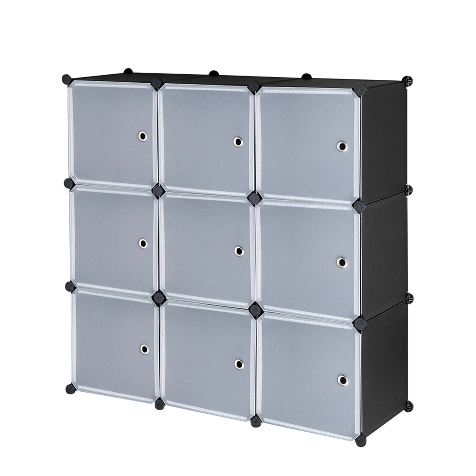 9-Cube DIY Armário Plástico Closet, Modular Livro Prateleira Organizador Unidades, Prateleiras De Armazenamento com Portas