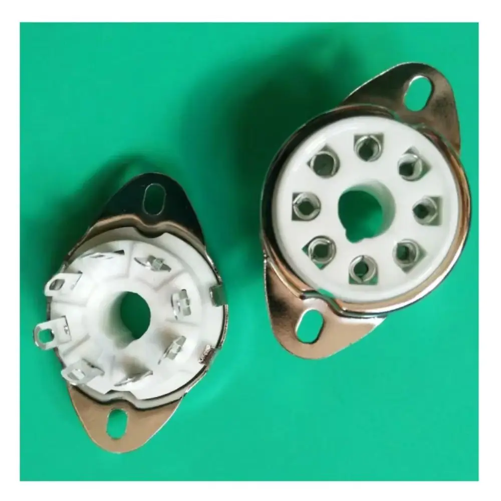 8Pin Tube Socket Ceramic GZC8-Y-8 B8G Vintage Valve Socket Chassis Mount For 5B254 4P1S 7N7 Vacuum Tube Amplifier Audio HIFI