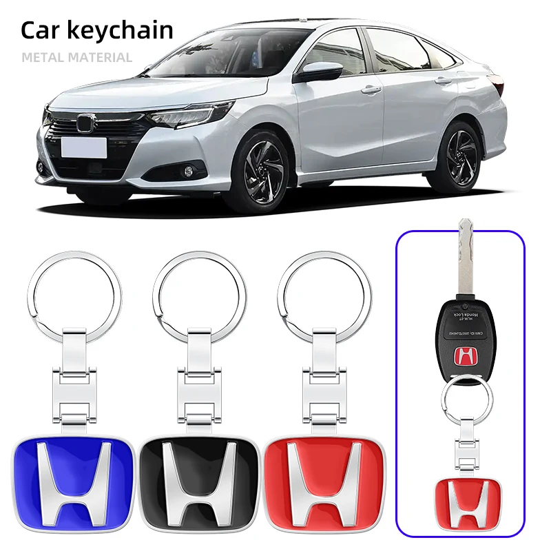 

Metal Car Keychain Anti-Loss Key Ring Keyring Pendant For Honda S Civic Accord Fit CRV Jazz Odyssey Insight HRV Accessories