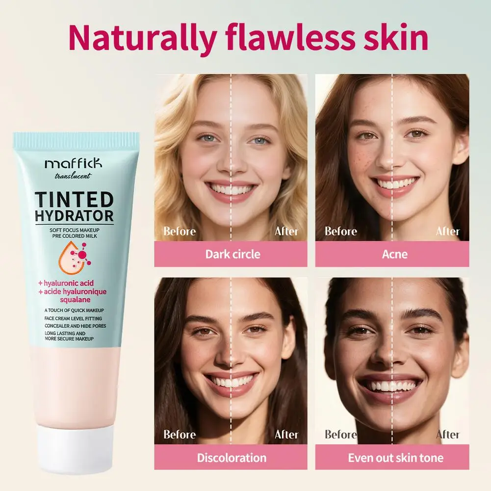 2026 Upgrade Tinted Primer Smooth Skin Blur Pores Fine Lines Waterproof Sweatproof Lightweight Natural Makeup Look
