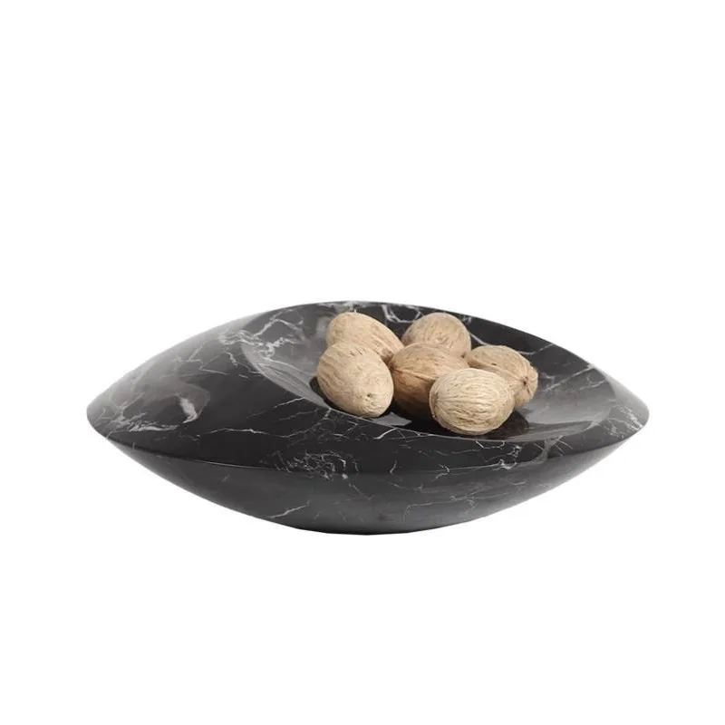 Natural marble fruit plate model room porch decorative cabinet tea geometric ornament