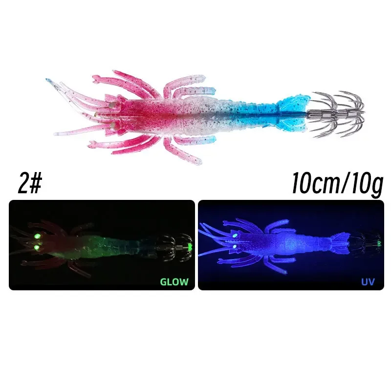 MUKUN 3 قطعة 10cm10g لينة الصيد إغراء لينة الروبيان الحبار هوك الطعم الاصطناعي توهج الأخطبوط الحبار هوك pesca صيد السمك #6