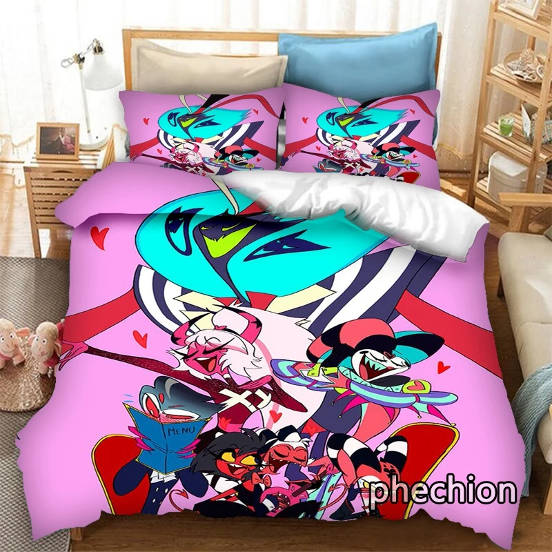 phechion Anime Helluva Boss 3D Print Bedding Set Duvet Covers Pillowcases One Piece Comforter Bedding Sets Bedclothes Bed K446