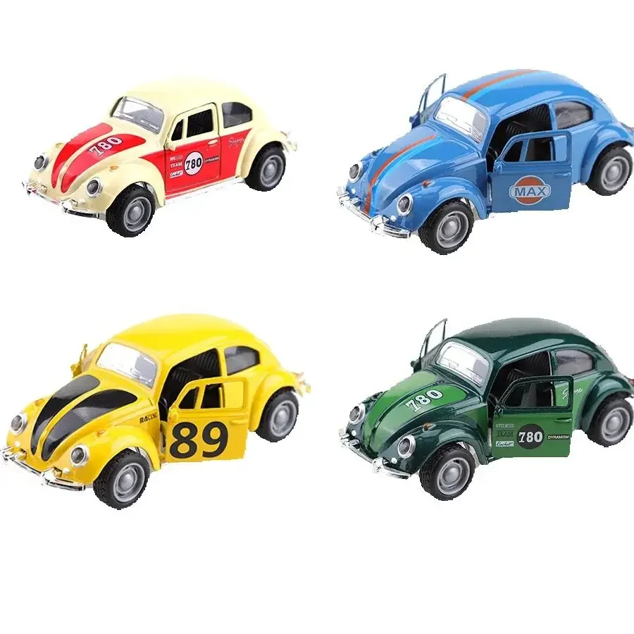 Винтажная роспись литая под давлением модель автомобиля Beetle, реалистичный классический игрушечный автомобиль