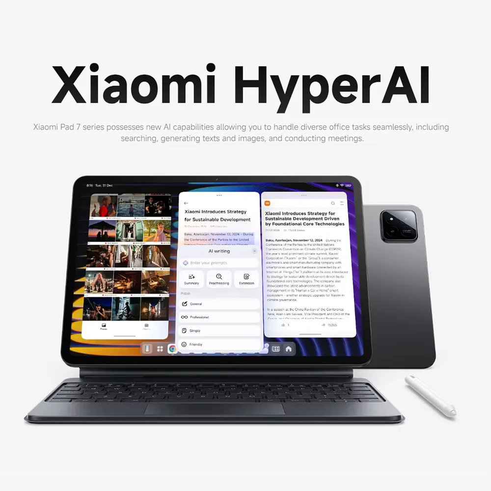 Xiaomi Pad 7 8+128GB WIFI الإصدار العالمي 3.2K 144 هرتز 11.2 بوصة تابلت Snapdragon 7+ Gen3 كريستال شفاف 8850 مللي أمبير (نوع) 45 وات Hyper OS
