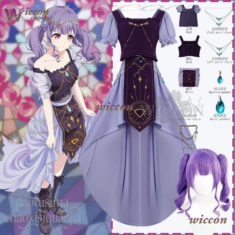 yesok-jeu-bangdreamroselia-requiem-pour-destin-cosplay-idole-costume-udagawa-ako-kawaii-queue-robe-violette-noel-halloween