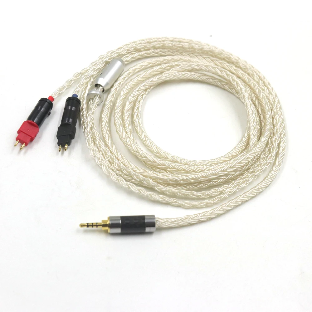 16 Core OCC Silver plated Upgrade Cable Balanced 2.5mm 4.4 6.5 XLR Earphone Cable For Sennheiser HD580 HD600 HD650 HD25