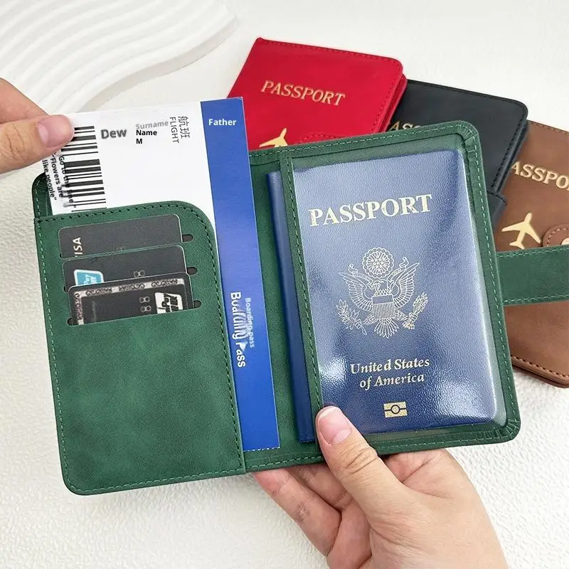 Nouvelle housse de passeport imperméable, étui de voyage en cuir PU, portefeuille pour cartes de crédit, jolie housse de passeport pour femmes/hommes