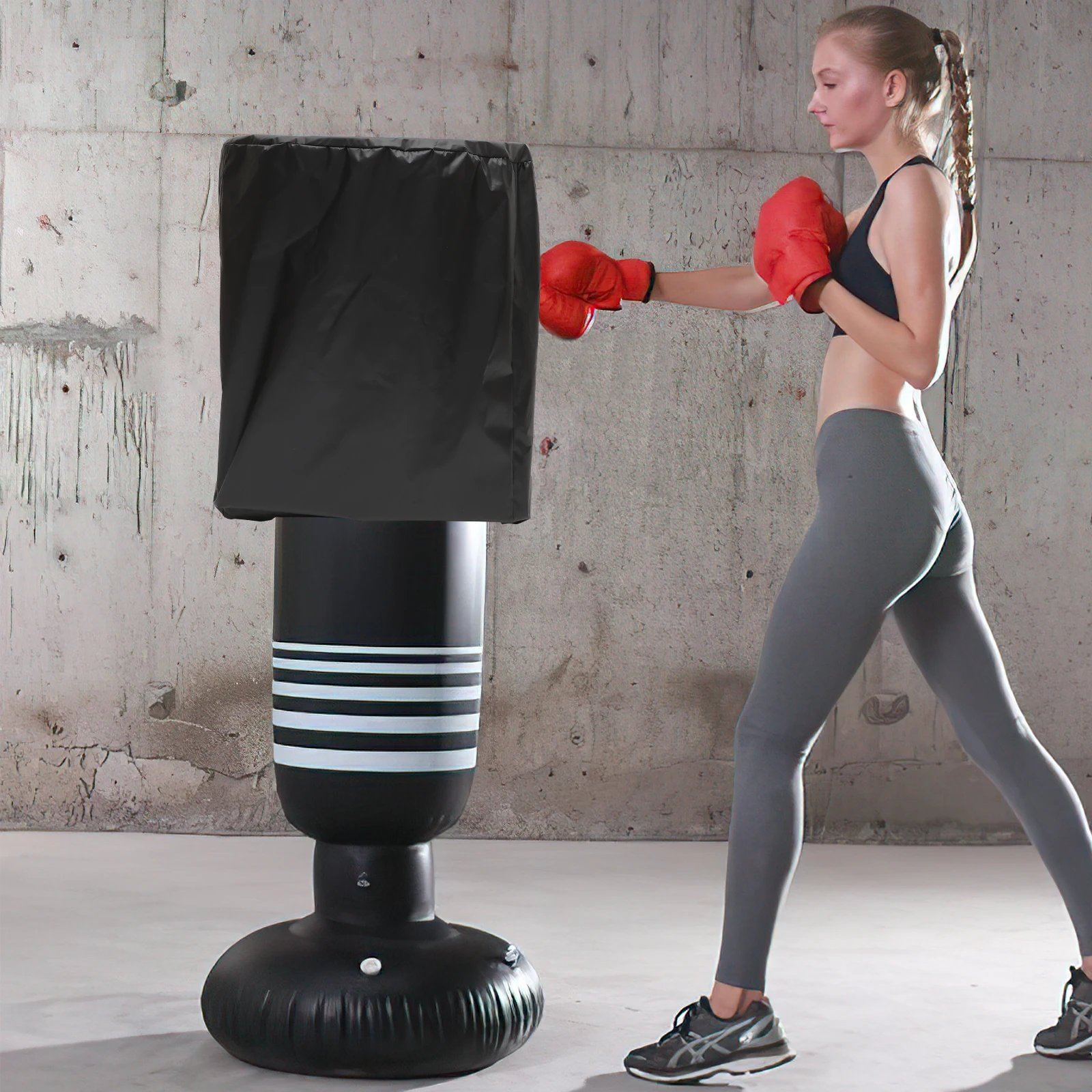 

Punching Bag Cover Heavy Duty 210D Oxford Cloth PU Coating Tear Resistant Outdoor Standing Boxing Bag Protective Cover Weather