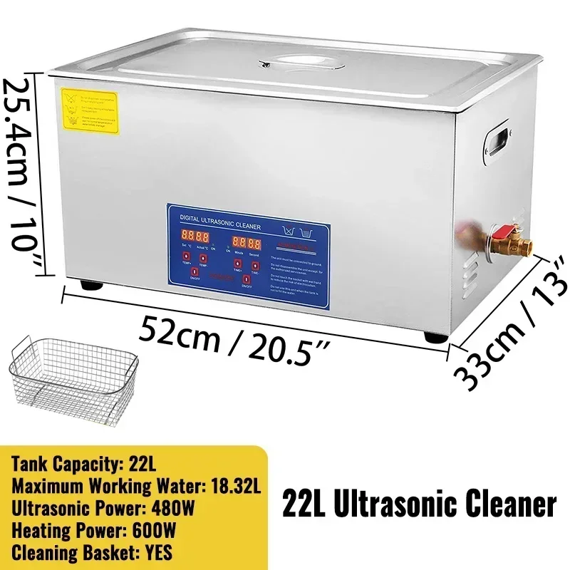 Vevor Ultrasone Reiniger Ultrasone Reiniger Draagbare Ultrasone Reinigingsmachine Multifunctioneel 1,3l-30l Ontwasher Huishoudapparaat