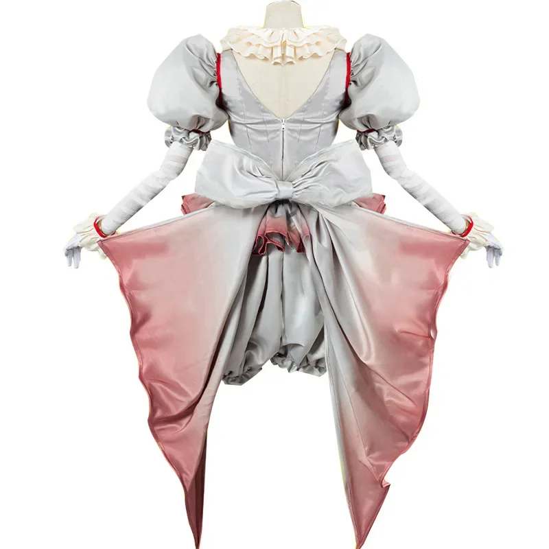 Pennywise Cosplay Costume Horror Pennywise The Clown Costume Outfit for Women Girls Halloween Carnival Dress Outfit