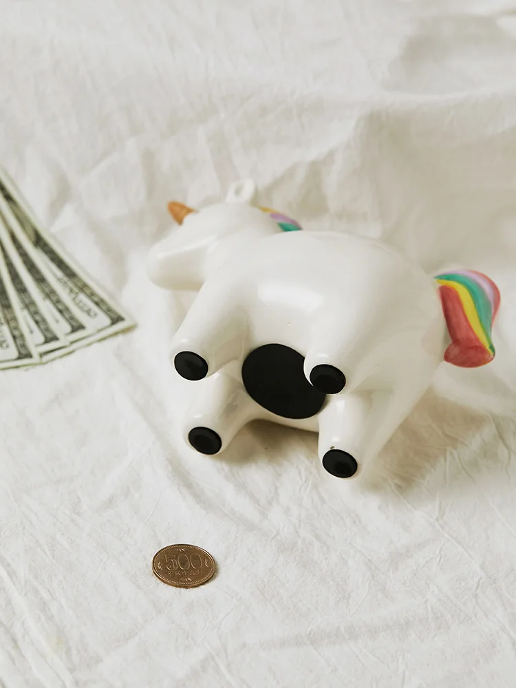 Ins Popular Nordic Desktop Organizer Cartoon Animal Unicorn Money Box Coin Storage Holder Cute Ceramic Piggy Bank For Kids