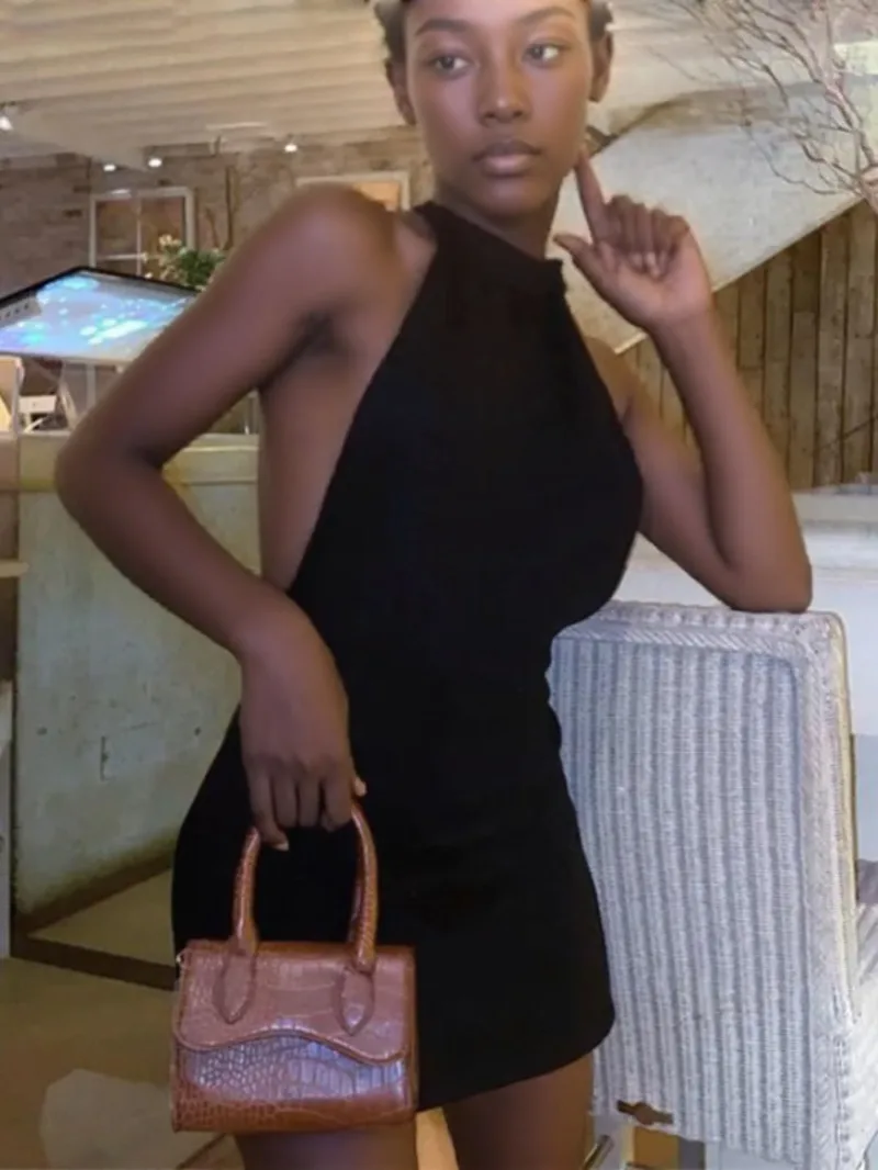 Sexy été 2025 Mini Y2K dos nu femmes décontracté Swing T-Shirt robes plage couvrir poches grande taille ample T-shirt robe YP3