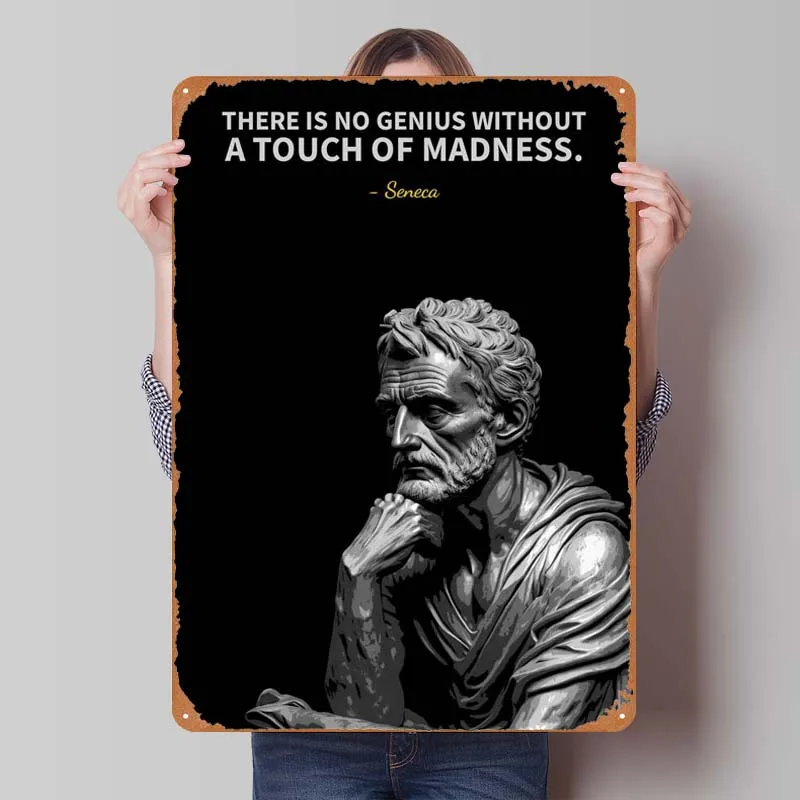 Seneca Quotes Sign Inspirational Metal Poster Room Decoration Vintege Metal Sign Plaque for Wall Decoration House Decor Art Home