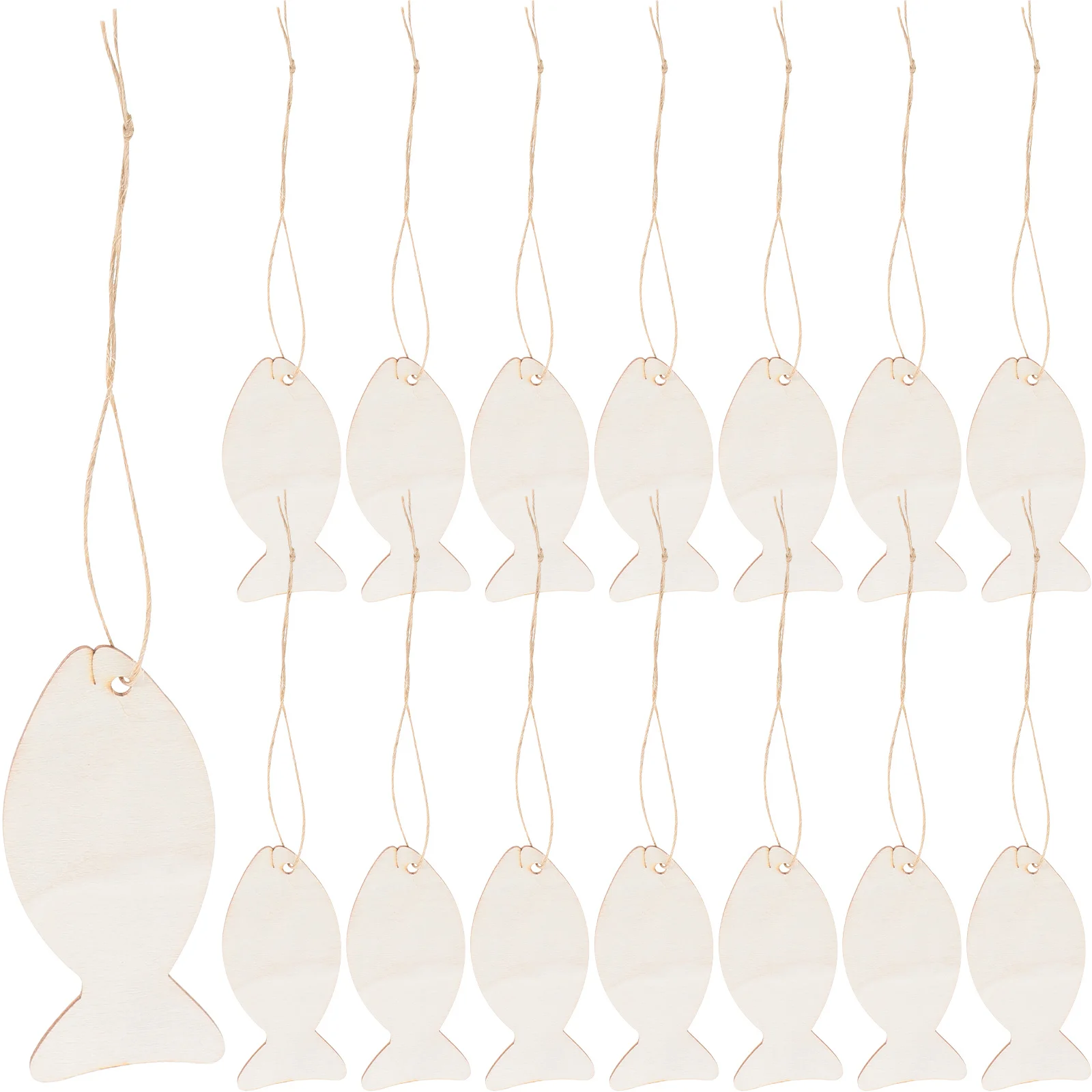 

32Pcs Unfinished Wooden Fish Slices DIY Cutouts Natural Texture for Craft Projects Gift Tags Ornaments Animal Wood Slice