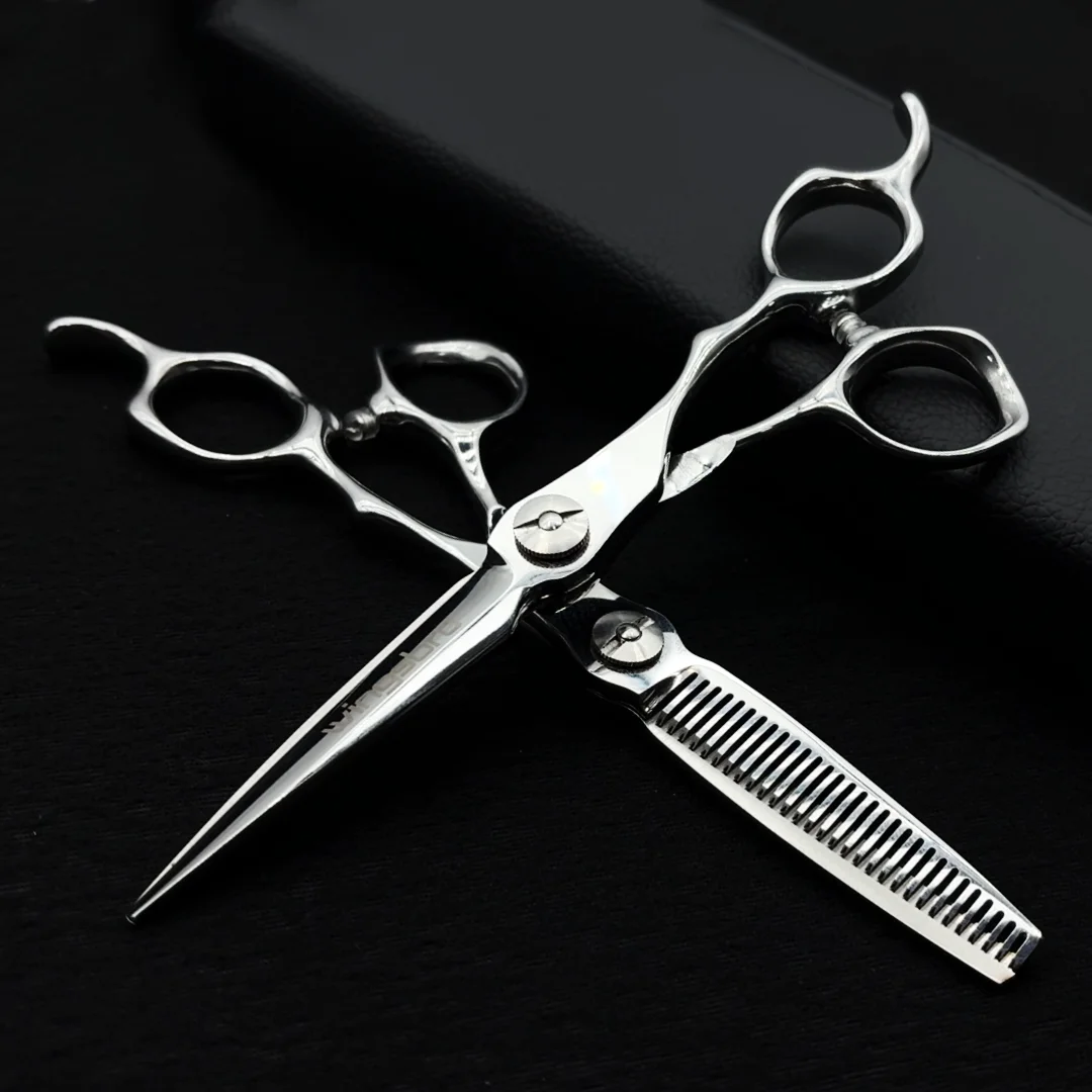 

6.5 Inch Professional Barber Scissors kit Hairdressing Scissors Hair Cutting Thinning shear 440C Scissor for Barber