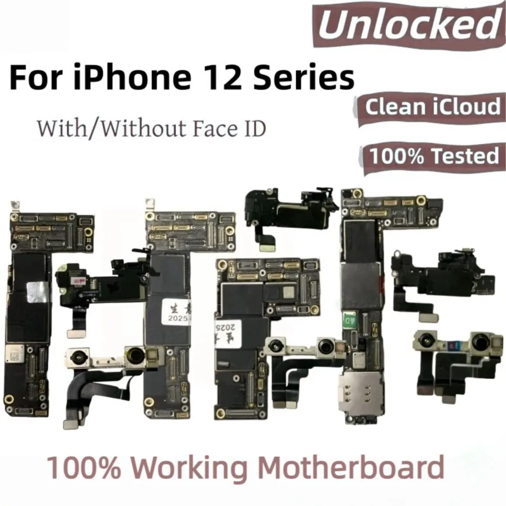 100% Tested Logic Board For iPhone 12 mini Motherboard Unlocked Mainboard Support Update For 12 Pro/max with face id replacement