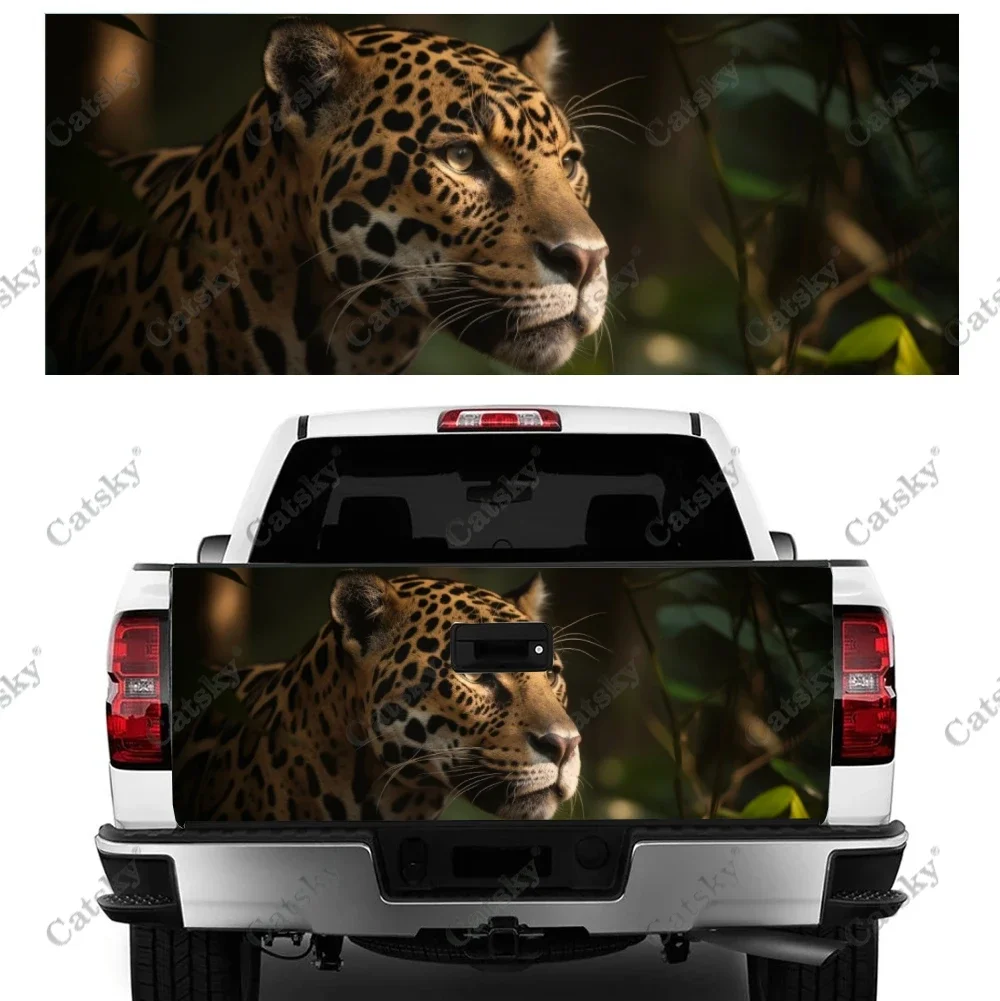 Leopard Animal in The Wild Truck Tailgate Wrap Professional Grade Material Universal Fit for Full Size Trucks Weatherproof