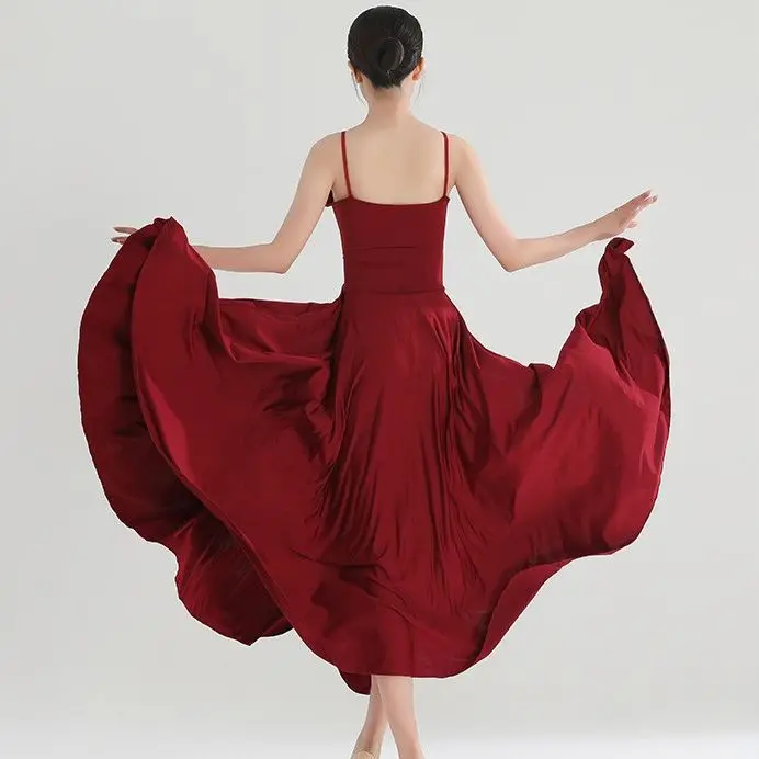 Tenue de spectacle de danse classique, robe à bretelles, grande balançoire, fluide, style chinois, danse moderne, examen d'art de danse de ballet