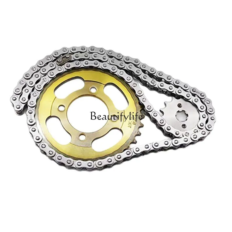 

Suitable for motorcycle accessories set chain size tooth chain 100 three-piece set 102 sections thickened HS