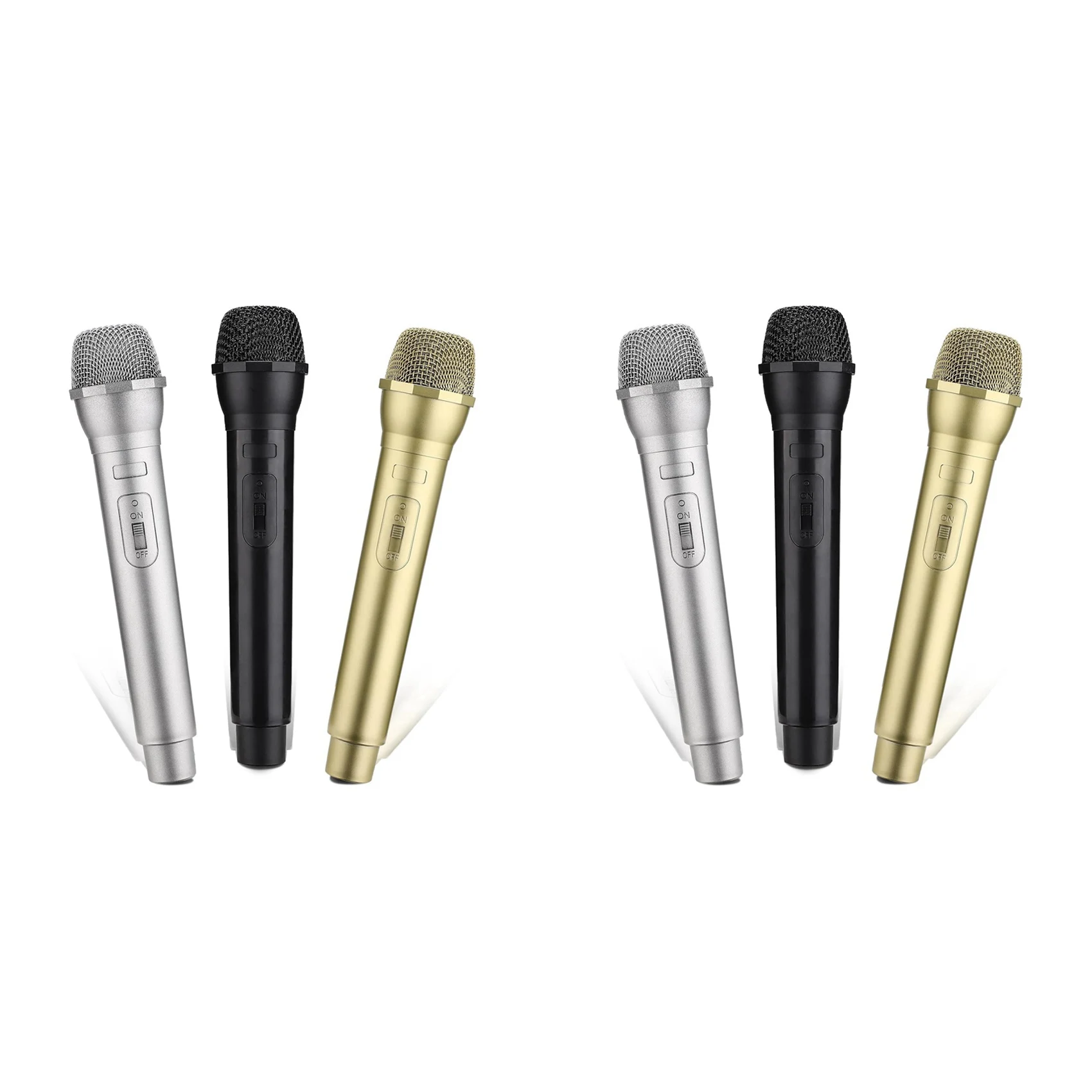 A30F-6 PCS Microphone Prop, Plastic Prop Microphone, Mic Prop For Costume Role Play Christmas Cosplay Music Birthday Party