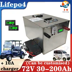 Lithium 72V 100AH 120AH 150AH 180AH 200AH 30AH-80AH Lifepo4 Battery 6000+ Cycle for 10kw 5kw 3kw Scooter Tricycle Motorcycle