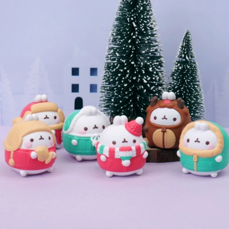 Molang Rabbit 2020 Limited Winter Edition Series Blind Box Toys Doll Cute Anime Action Figure Ornaments Figurines Dolls Desktop