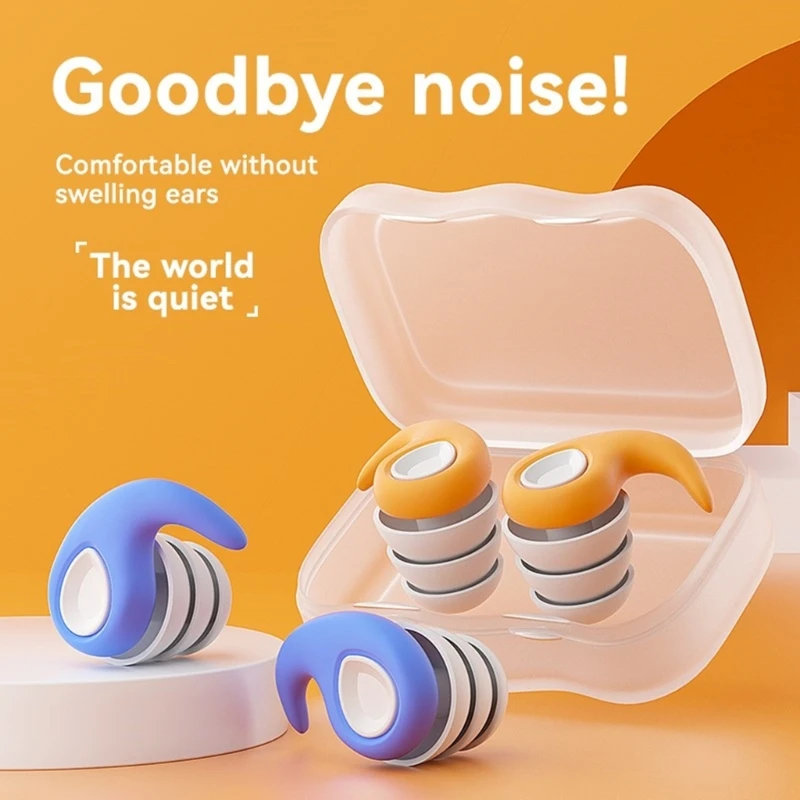 Soft Silicone Earplugs Professional Soundproof Noise Reduction Earplug Set H7EC