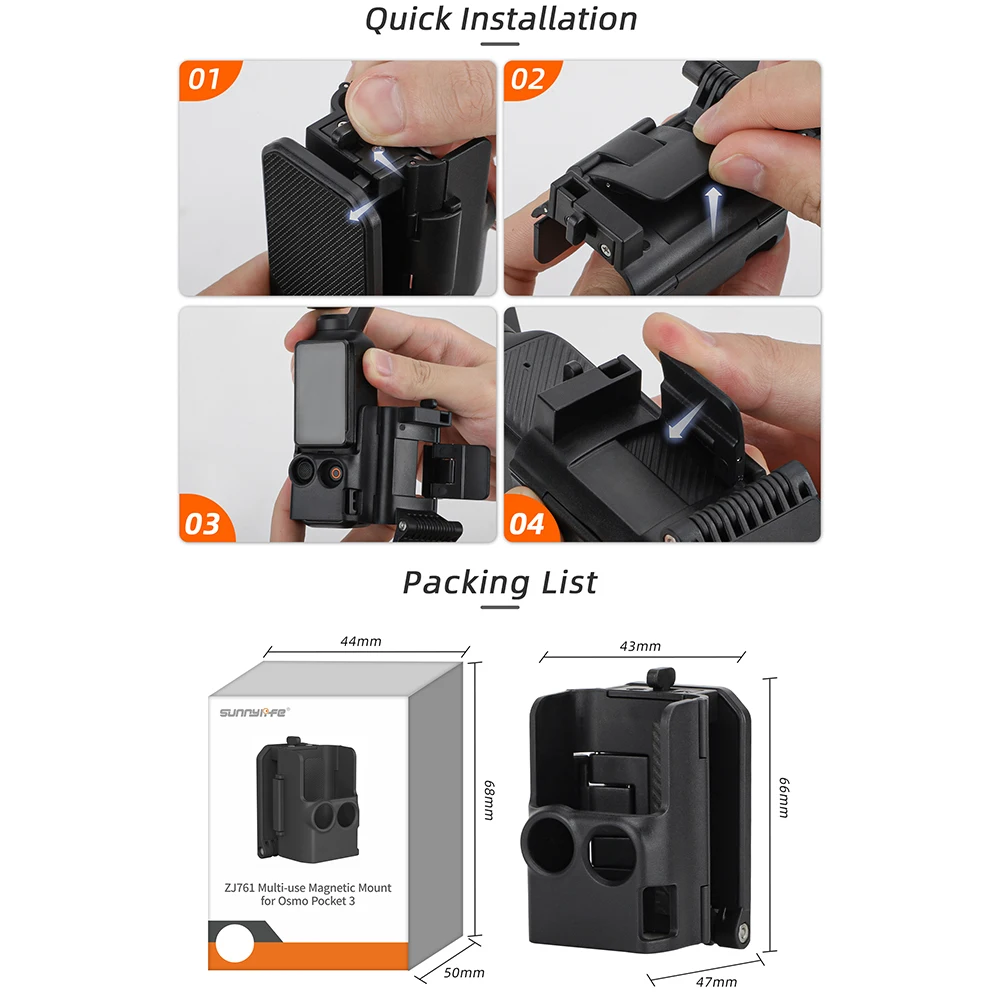 For OSMO Pocket 3 Camera Magnetic Suction Bracket With Anti Scratch Anti Slip Silicone Pad Free Adjustment Camera Accessories