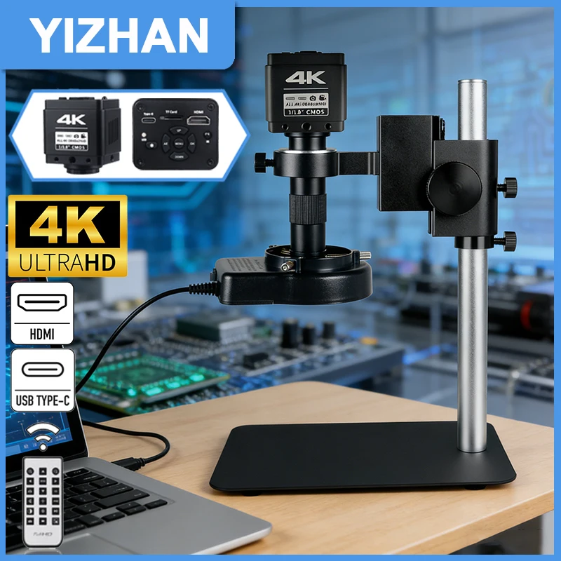 YIZHAN 150X Einstellbares Digitalmikroskop zum Löten ULTRA HD 4K 1080P 60FPS Kamera mit Bildvergleich-Funktion für Reparaturen