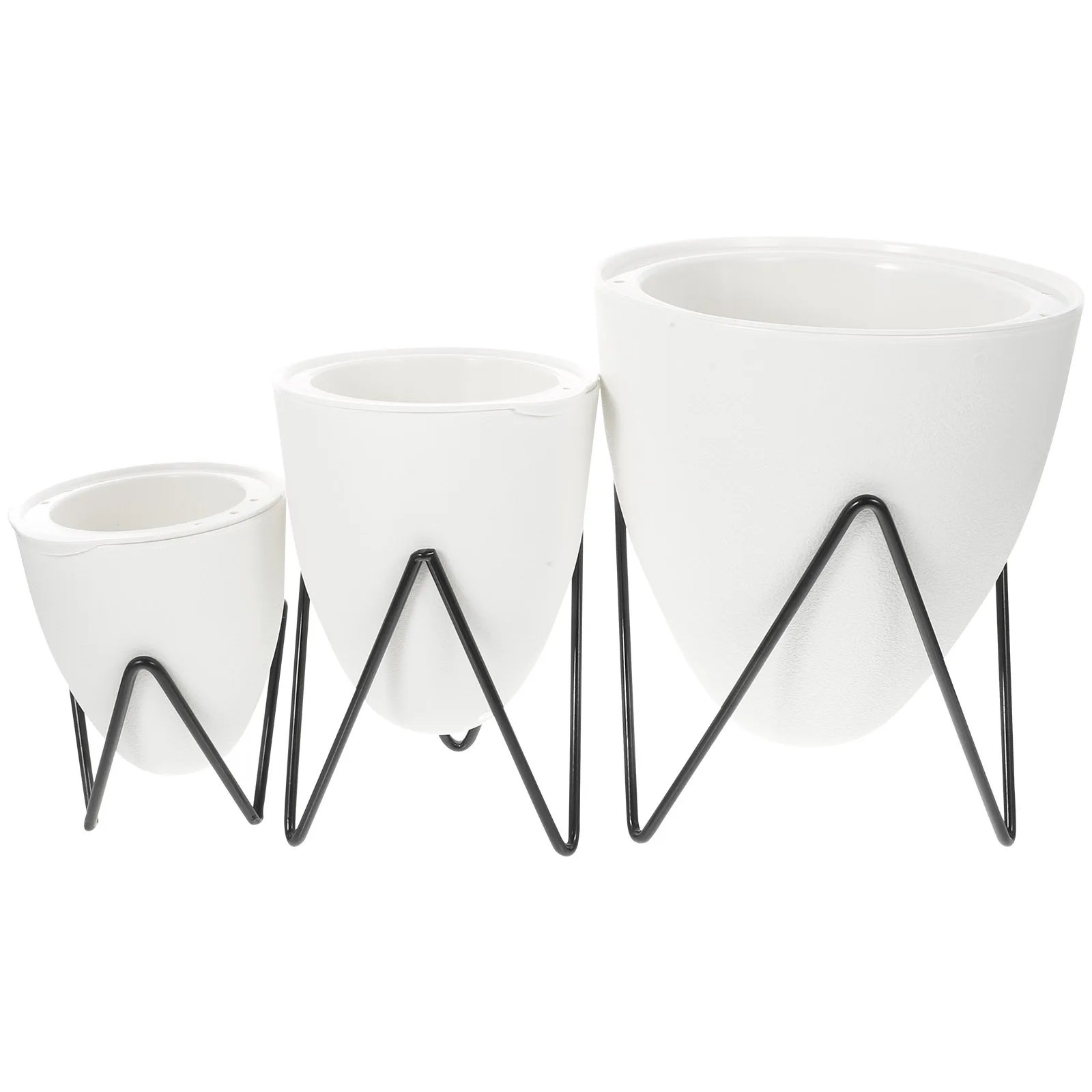 

3Sets Automatic Absorption Flower Pots Nordic Hydroponic Plant Containers Lightweight Durable for Home Garden Decoration