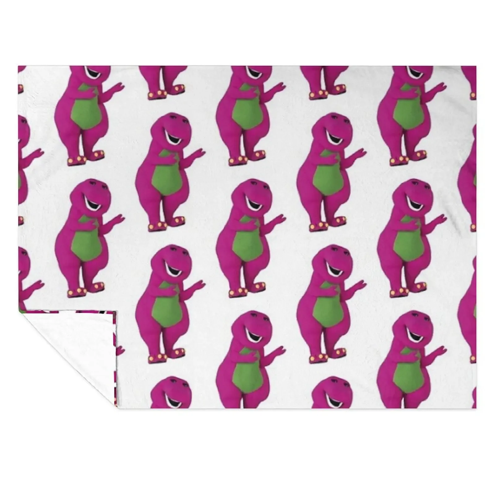 

Barney The Dinosaur Throw Blanket Camping Soft Plaid Quilt Cute Blankets