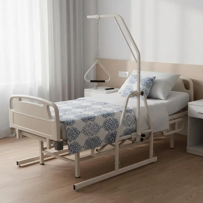 

Bed Lift Handle 250LBS For Home Care Hospital Nursing Home, Mobility Support Floor Stand Clamp Mount Adjustable Height Overhead Aid Assistance Device For Elderly Patients Disabled