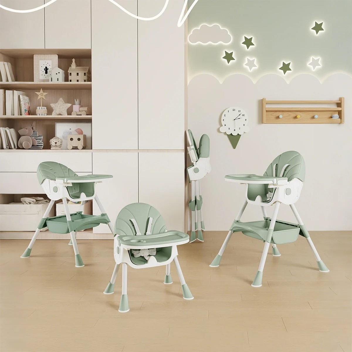 

Multifunctional dining chair for folding children, high chair for babies, mobile dining chair for children, camping chair
