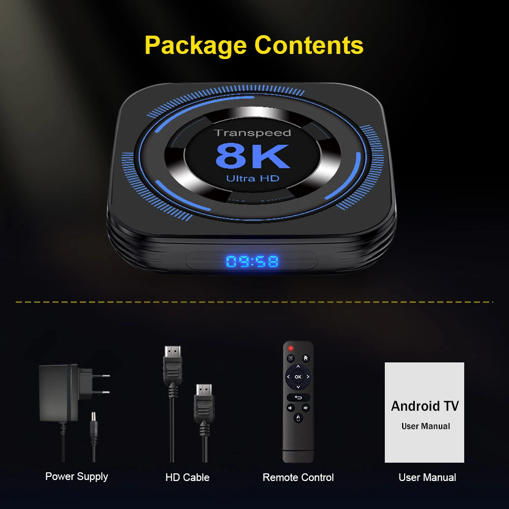 Transpeed Android 12 TV Box Allwinner H618 Dual Wifi 32G64G Quad Core Cortex A53 Support 8K 4K BT Voice Media Player Set Top Box