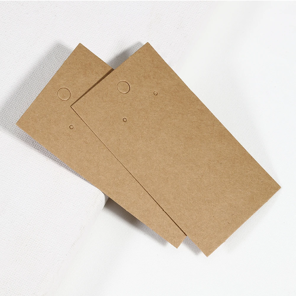 

50pcs 5x9cm Kraft Paper Necklace Earring Jewelry Display Packaging