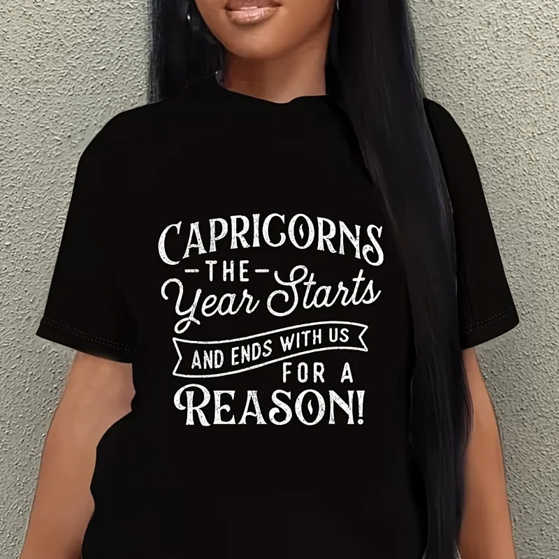 Capricorns the Year Begins and Ends with Us for a Reason Women's Plus Size T-Shirt 100% Cotton 220g