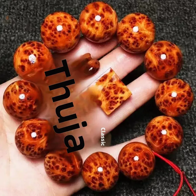 Natural Taihang Thuja Bracelet String Full of Scars and Aging Old Material Feneyed Buddha Beads Play Rosary Beaded Hand String