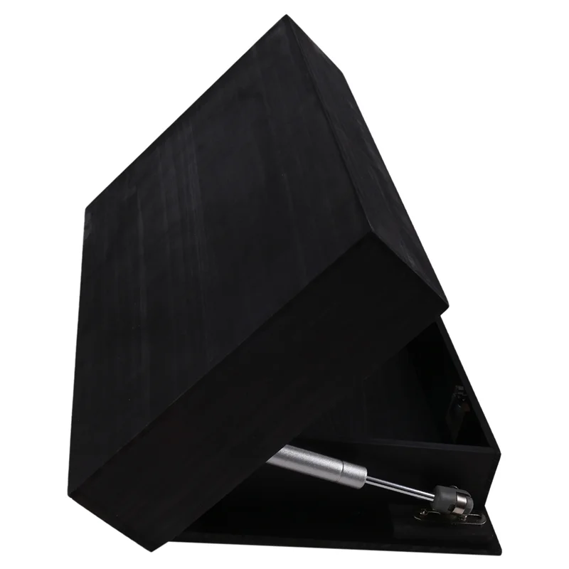 AA76-Secret Compartment Shelf In Black, Flip Wall Bookshelf For Modern Decorating Needs