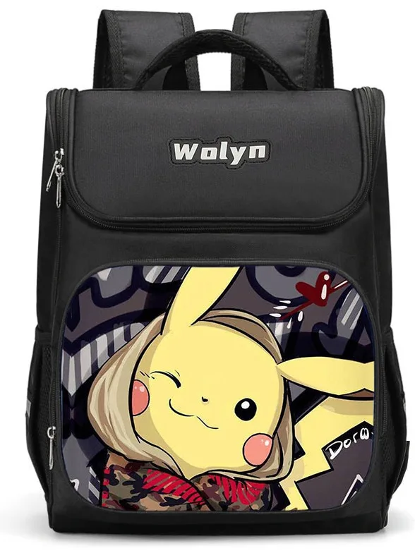 Cartoon Pikachus Pokémons Large Children Backpack School Bag For Boy Girls High Quality Kids Bag Durable and Multi Compartmen